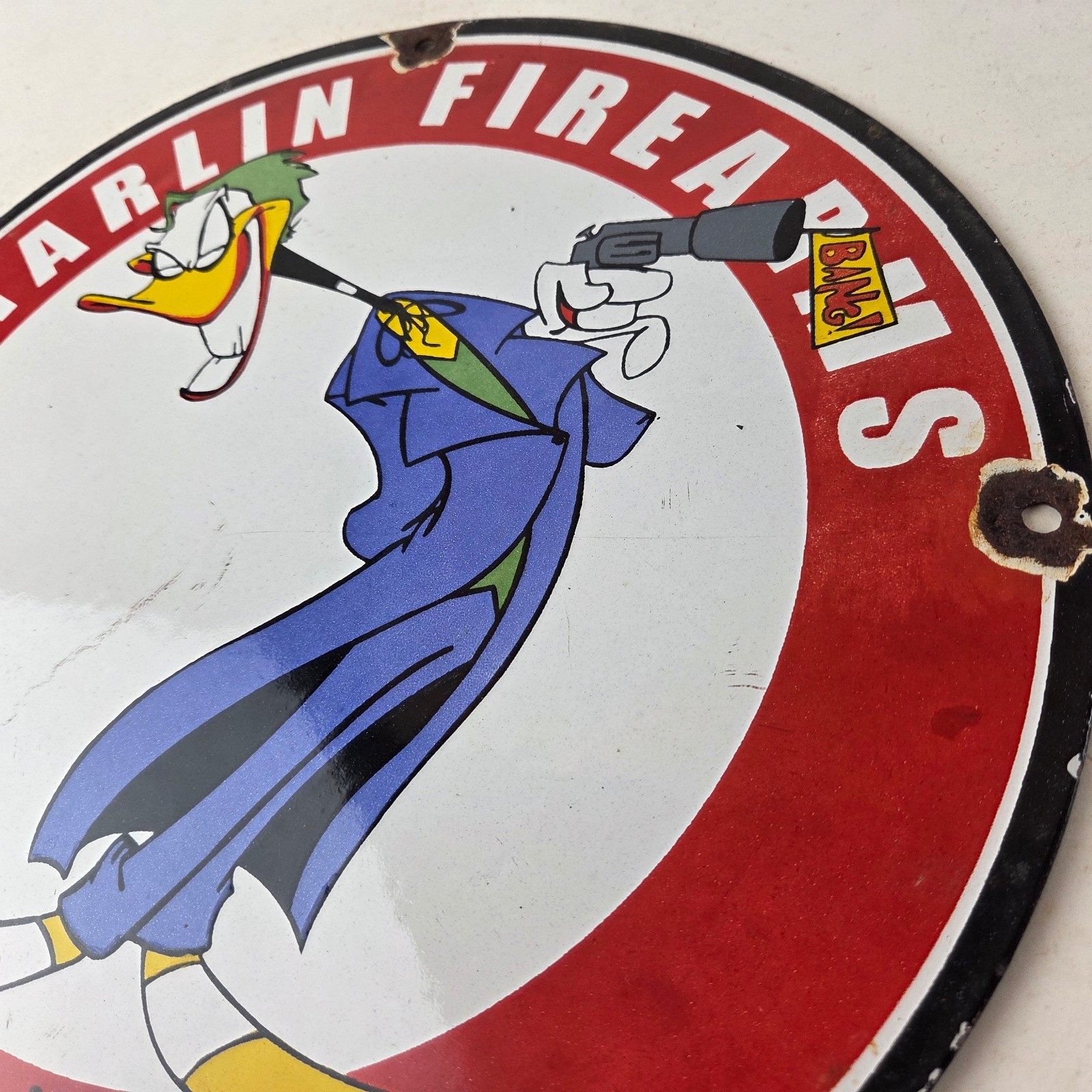 Vintage Marlin Firearms Sign – Joker Batman Comics Gas Pump Porcelain Sign