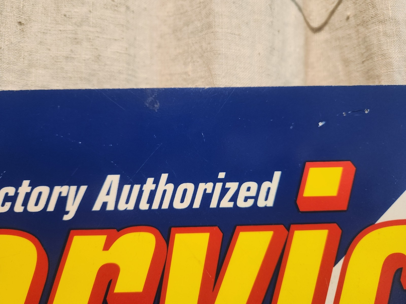 VINTAGE ORIGINAL SUZUKI DEALERSHIP FACTORY SERVICE SIGN THICK PLASTIC VERY NICE