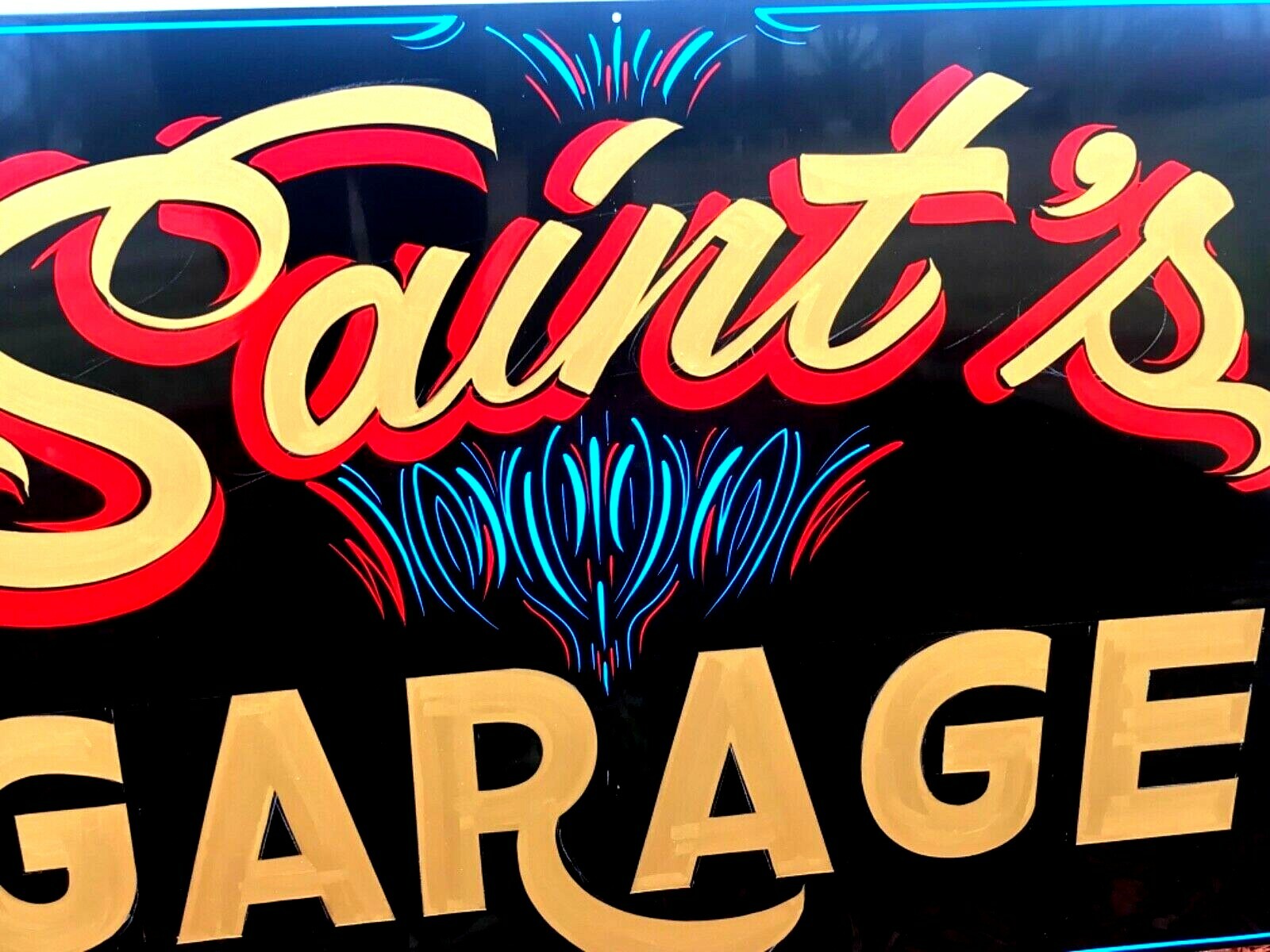 18X36 PERSONALIZED ADVERTISEMENT SHOP HAND PAINTED Hot Rod SHOP SIGN Pinstriped