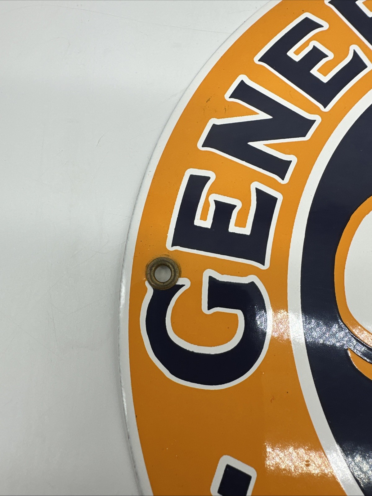 GMC Trucks General Motors Porcelain Sign Single Sided Excellent Cond. No Chips