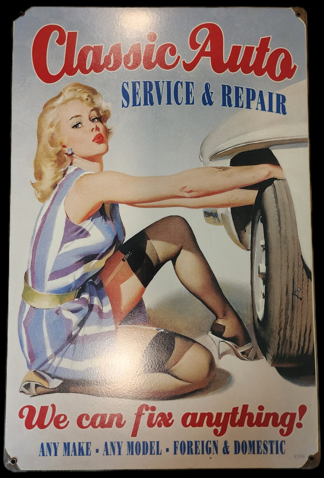 Classic Auto Service & Repair Vintage Style Metal Sign 17 X 11 In