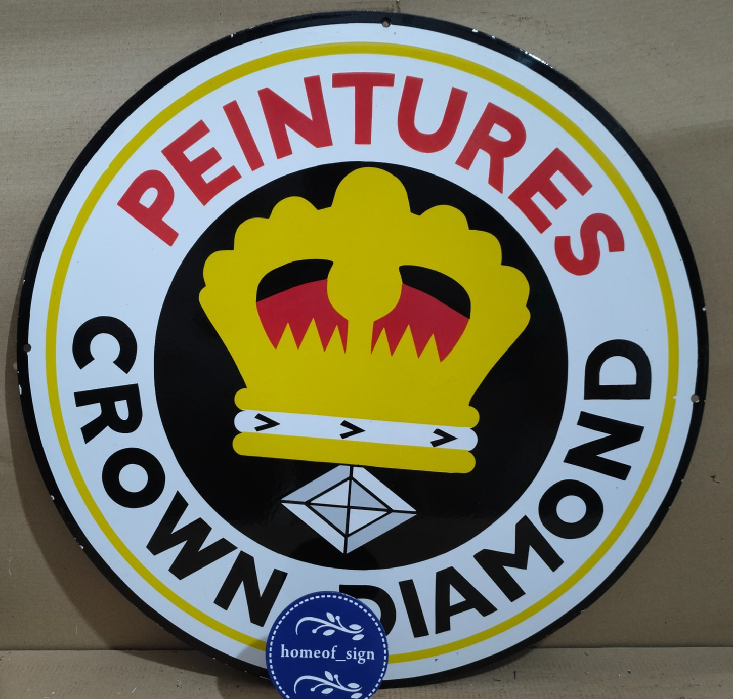 Peintures Crown Diamond Porcelain Enamel Sign 30 X 30 Inches 1 sides