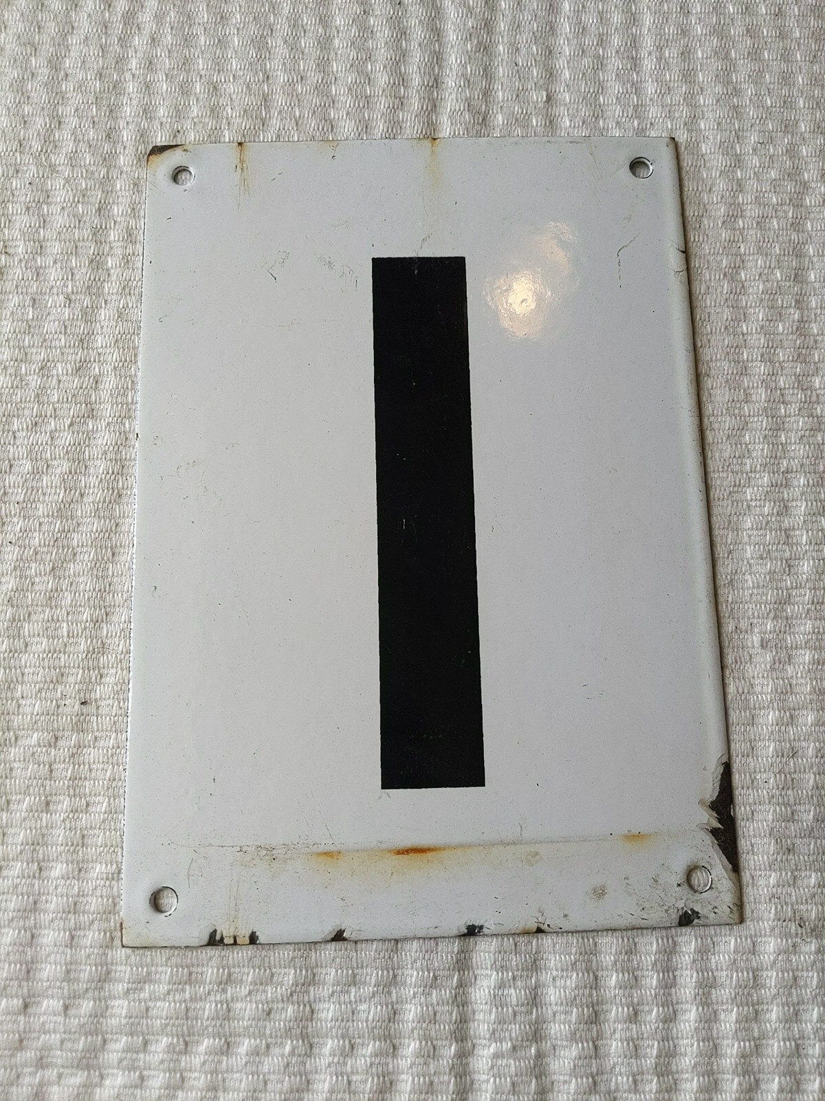 PORCELAIN GAS STATION SIGN NUMBER 1I PRICE OLD VTG RARE #1