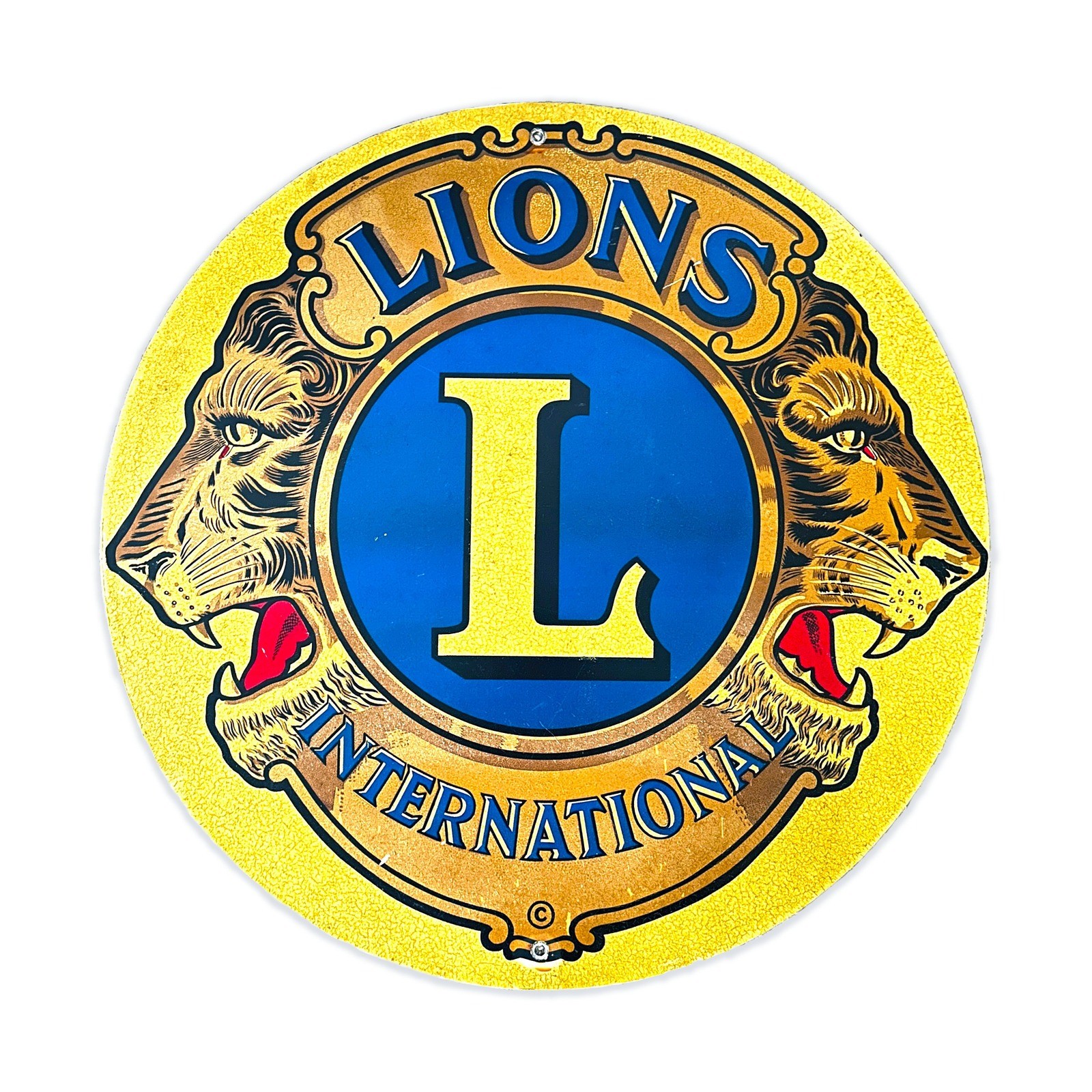 30″ Lions International Fraternal Club Sign Wall Decor Garage Man Cave Display