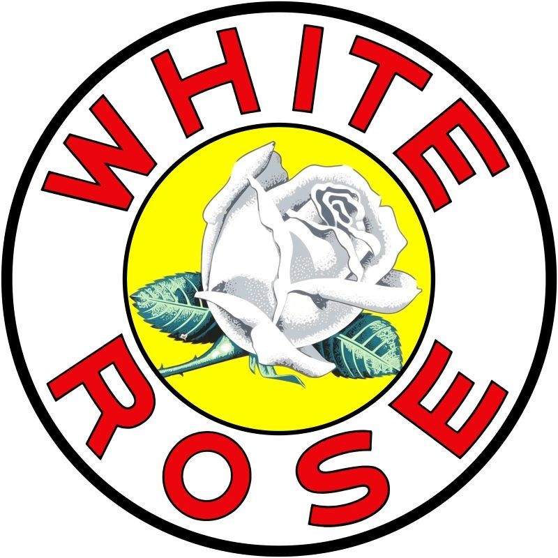 White Rose Gasoline Service Station Style NEW METAL SIGN: 12″ Dia. Round