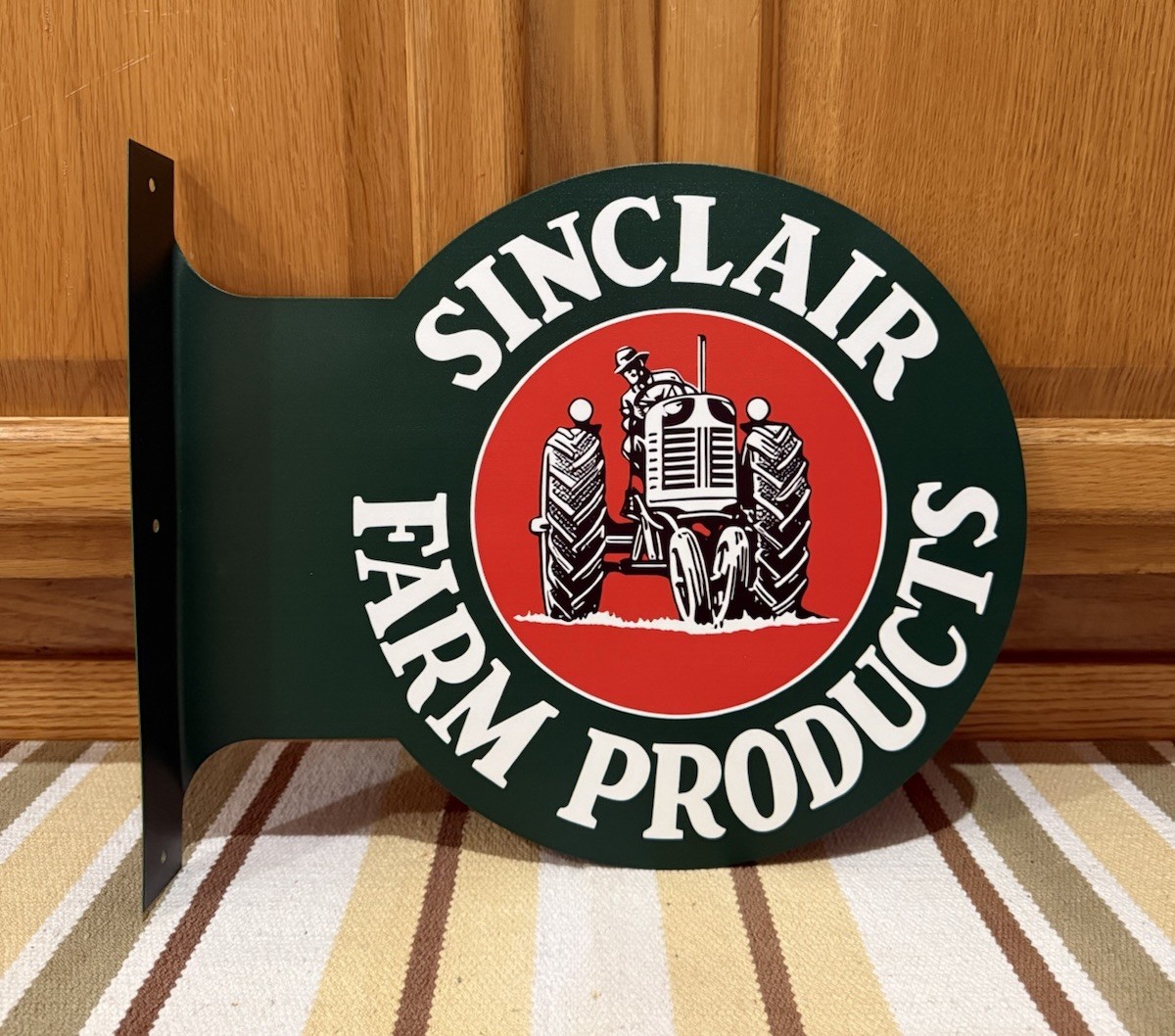 Sinclair Farm Products Flange Sign Gas Doubled Sided Vintage Style Wall Decor
