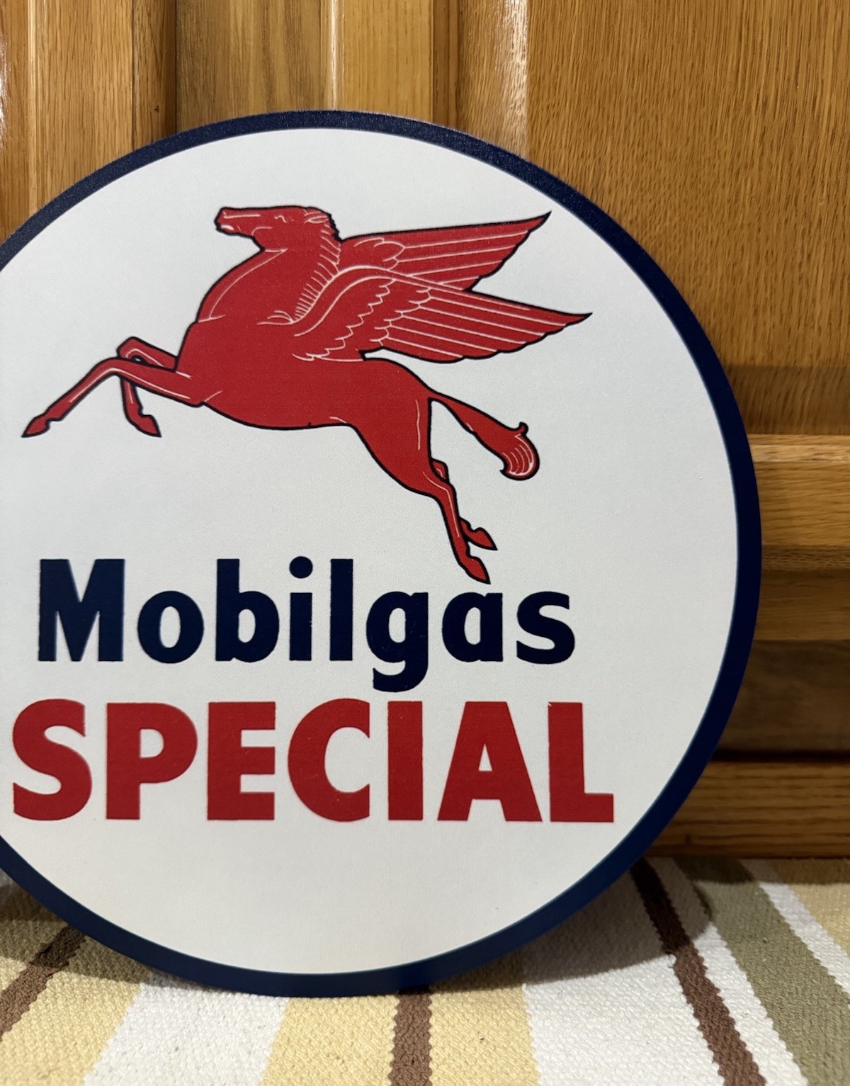 Mobilgas Special Flange Sign Pegasus Horse Oil Mobil Vintage Style Wall Decor