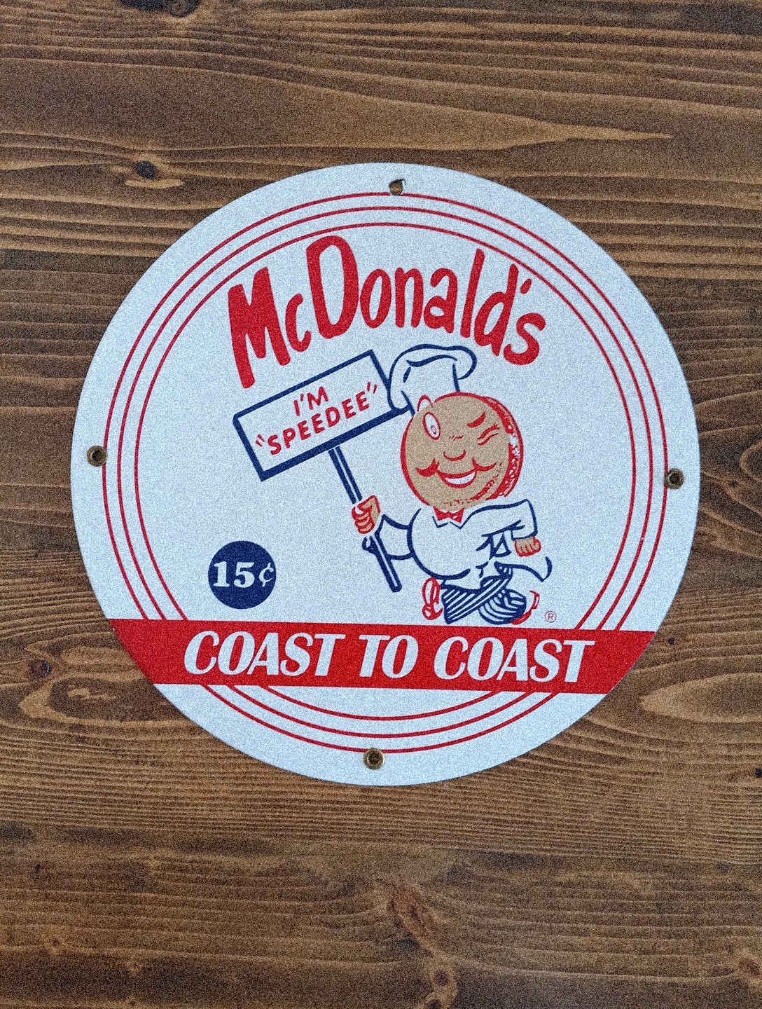 VINTAGE MCDONALD’S PORCELAIN SIGN SPEEDEE PEPSI COKE PIGGLY WIGGLY IN-N-OUT GAS