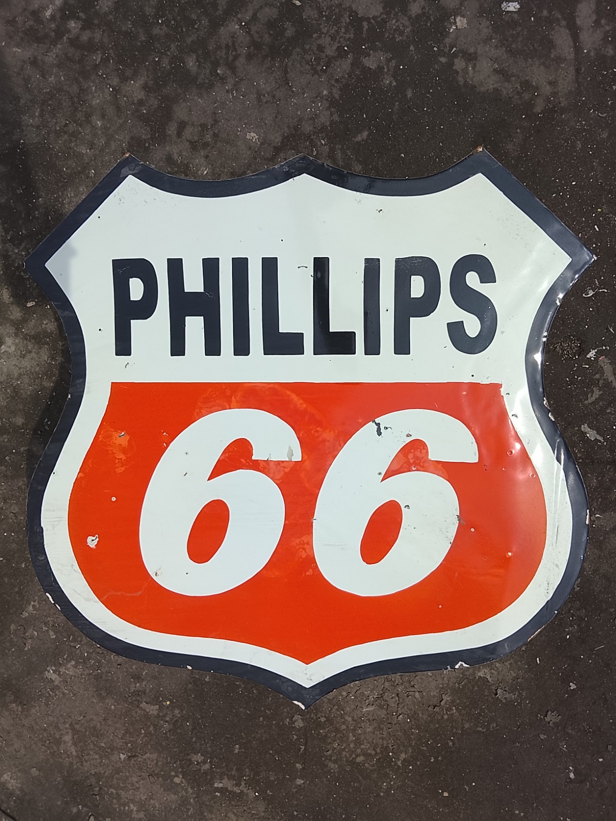 PORCELAIN PHILLIPS 66 ENAMEL SIGN 30X30 INCHES DOUBLE SIDED