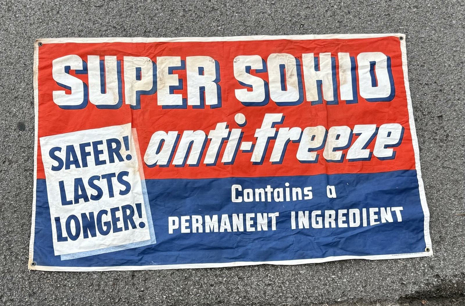 VINTAGE SUPER SOHIO ANTI-FREEZE ADVERTISING SIGN Banner