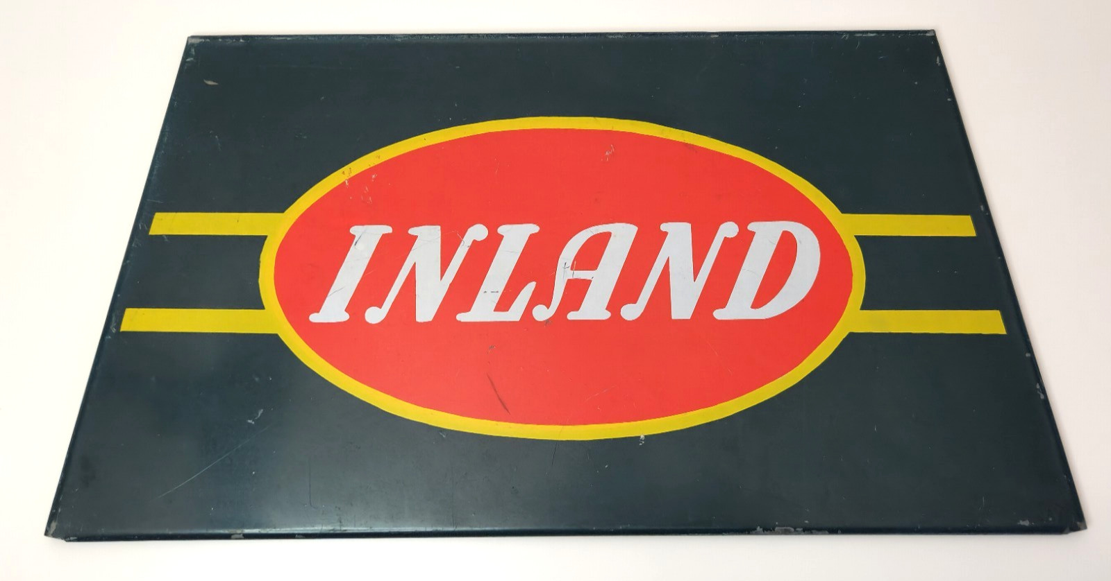 Antique Vintage Inland Tire Metal Sign 14×7