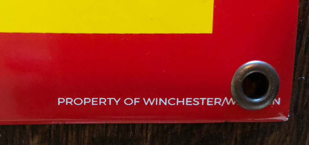 Winchester .22 H.P. Ammo Porcelain Sign Gun Shop Rim Fire