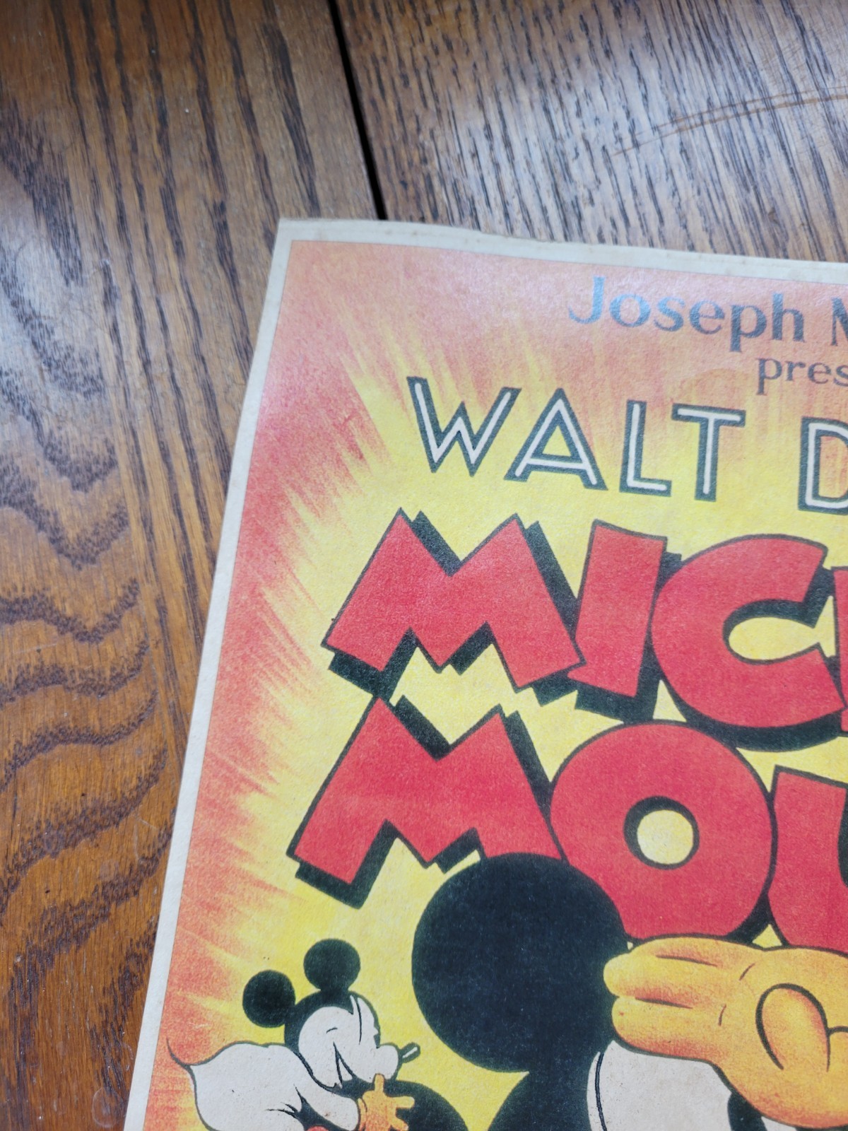 Vintage DISNEY MOVIE Poster cartoon lobby theater room MICKEY MOUSE