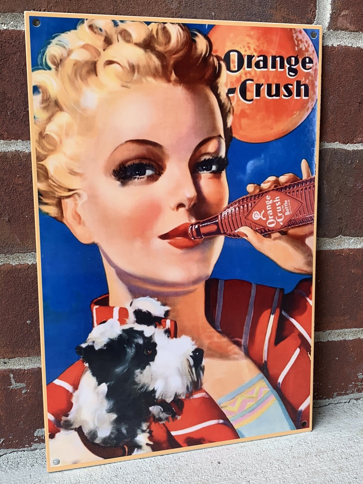 Orange Crush Heavy Steel Metal Vintage Style Soda Pop Sign