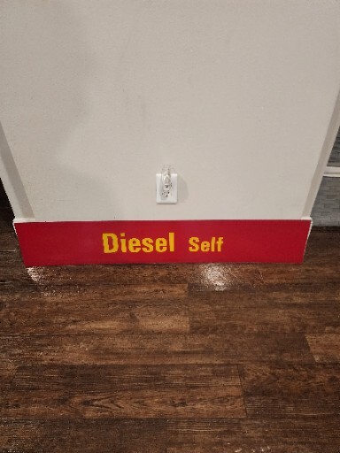 Gas Station Acrylic Red Diesel Self Service Gas Station Sign 46.5″ by 8.25″