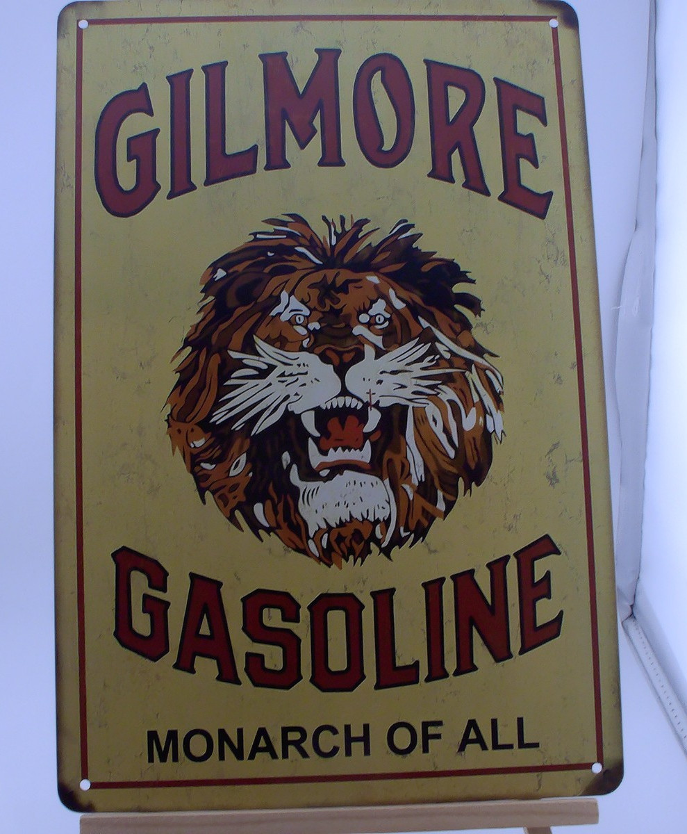 Gilmore Gasoline Lion Retro Tin Sign Gas Oil Garage Wall Decor