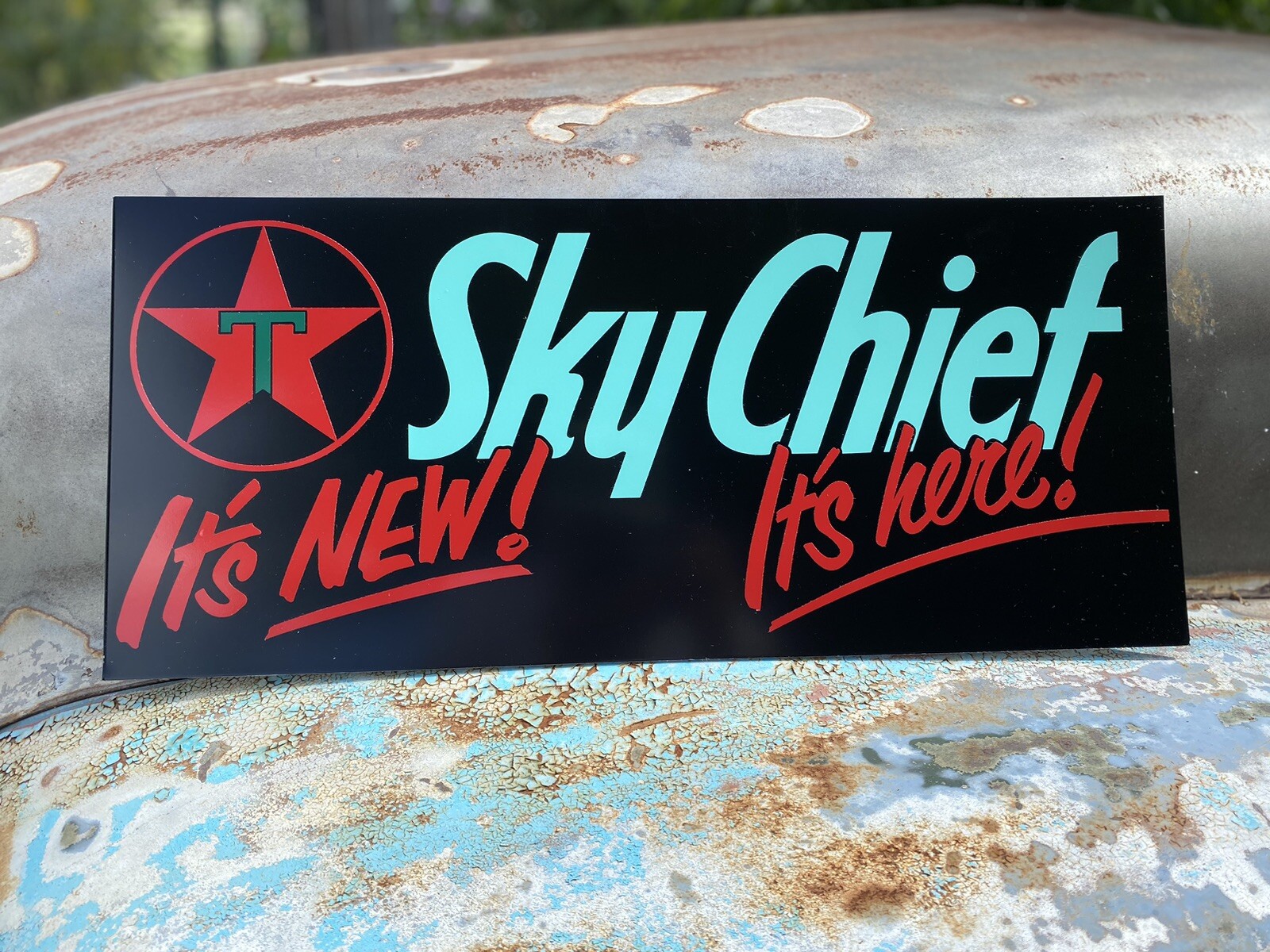 Antique Vintage Old Style Texaco Sky Chief Service Station Sign!