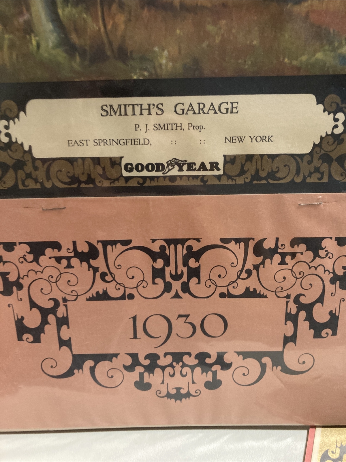 LOT 2 Goodyear Tires 1930 Calendar: Simsbury garage, Smith’s New York Excellent