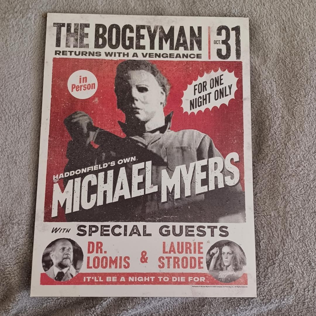 12″X16″ Wood Sign Man Cave Garage Bar Gas Station Auto Oil Movies Horror M Myers