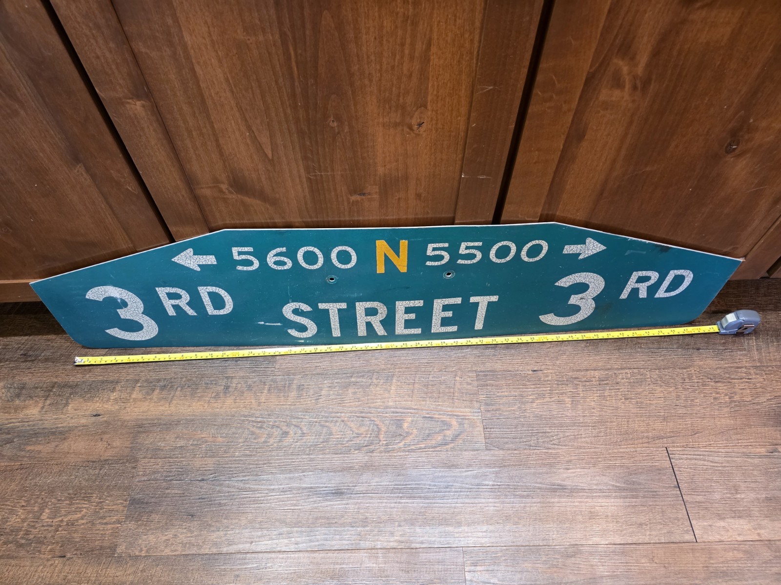 Vintage Philadelphia 3rd St Humpback Street Sign Metal Blade Double Arrow Orig.