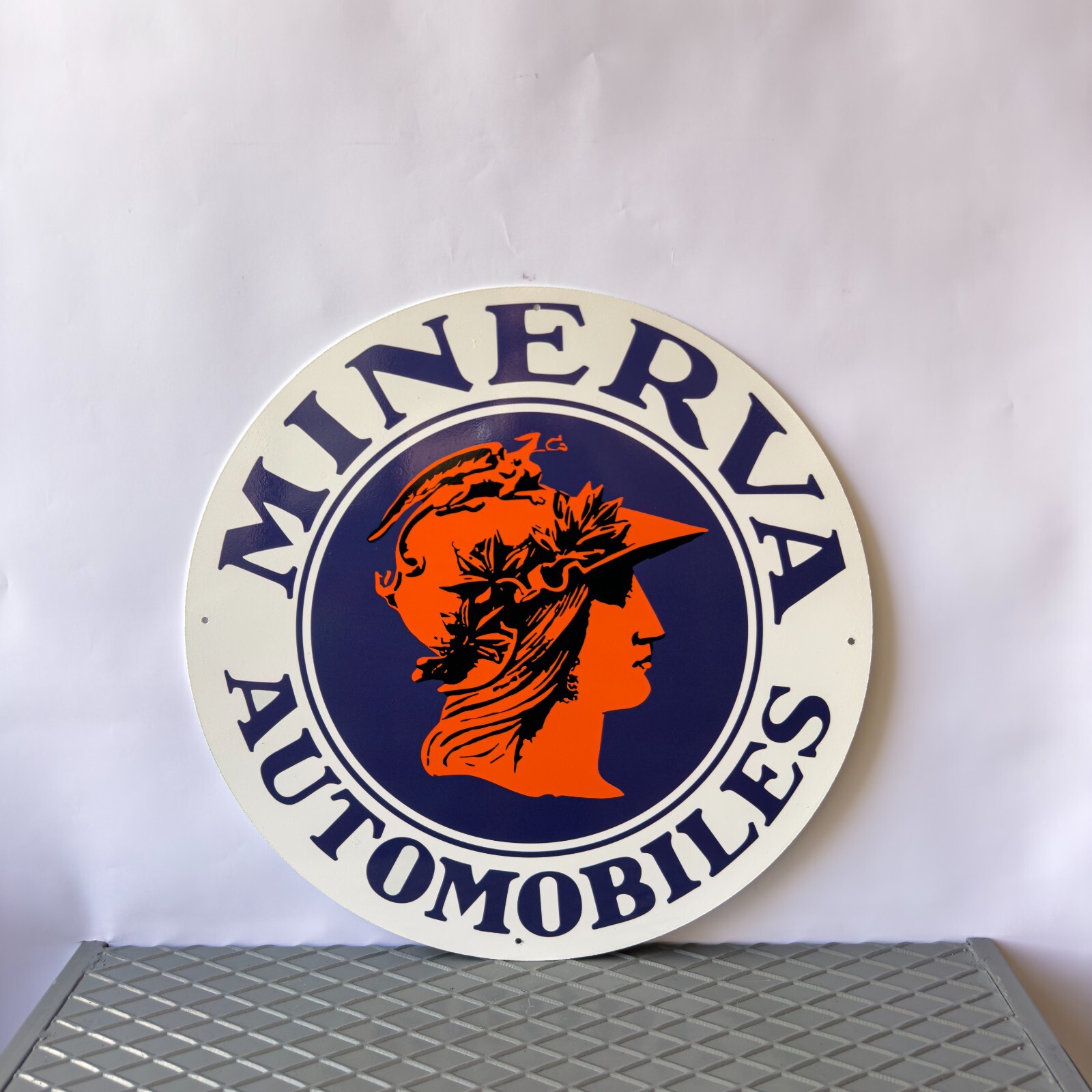 Vintage Minerva Automobiles Heavy Metal Sign – 19.7″ (50 cm)