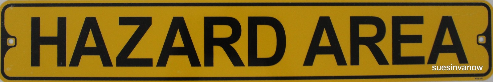 Durable Metal Street Sign Hazard Area Garage outdoor Basement Bar Decor 3″x18″