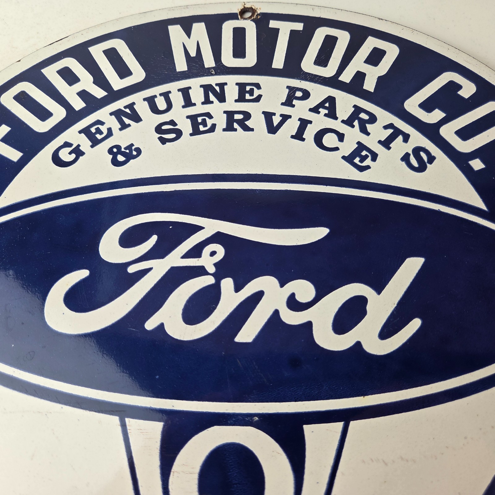 Two Vintage Ford Motors Service Dealership Porcelain Signs