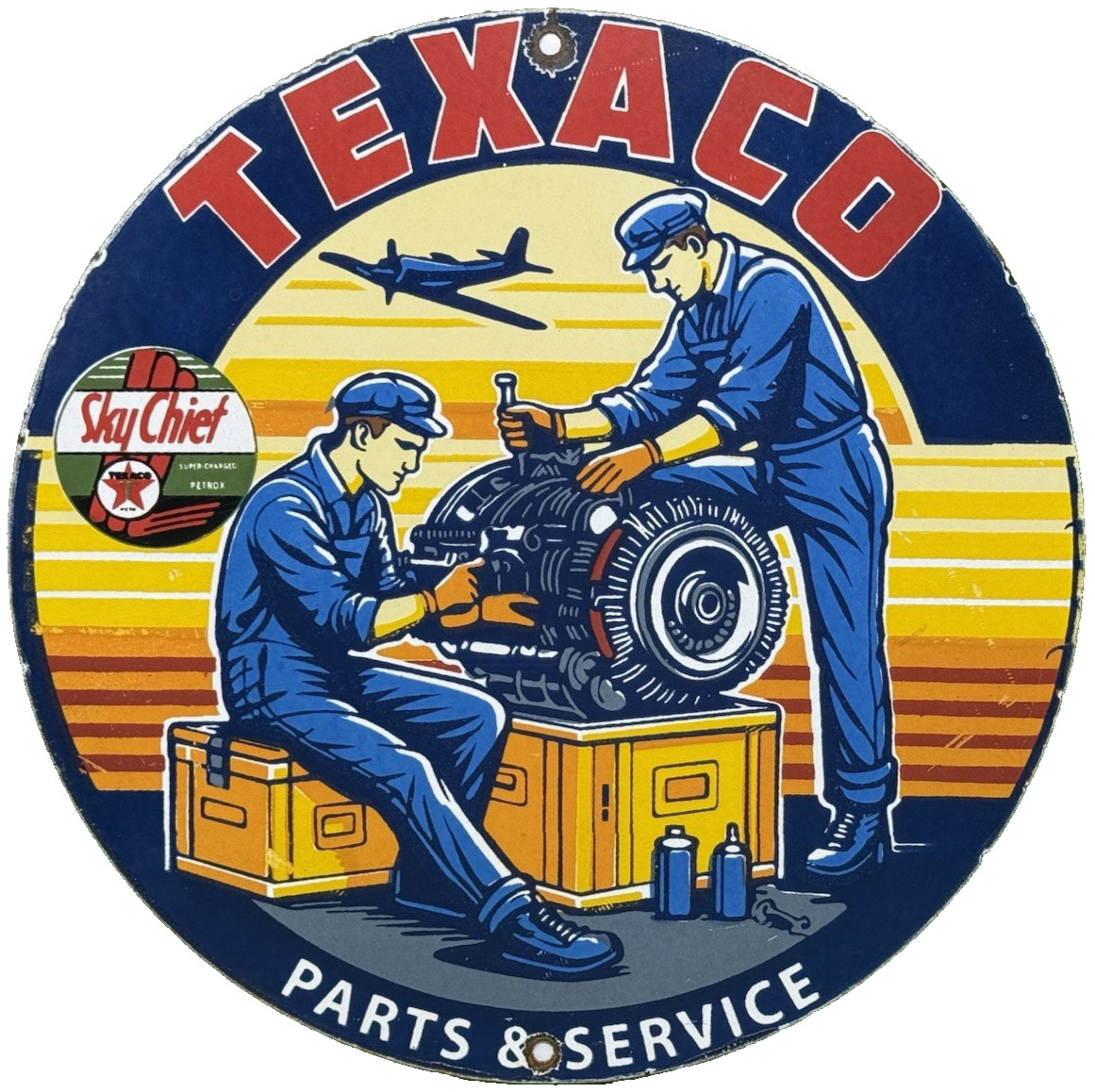 VINTAGE TEXACO MOTOR OIL PORCELAIN SIGN TEXAS GASOLINE GAS STATION PUMP PLATE