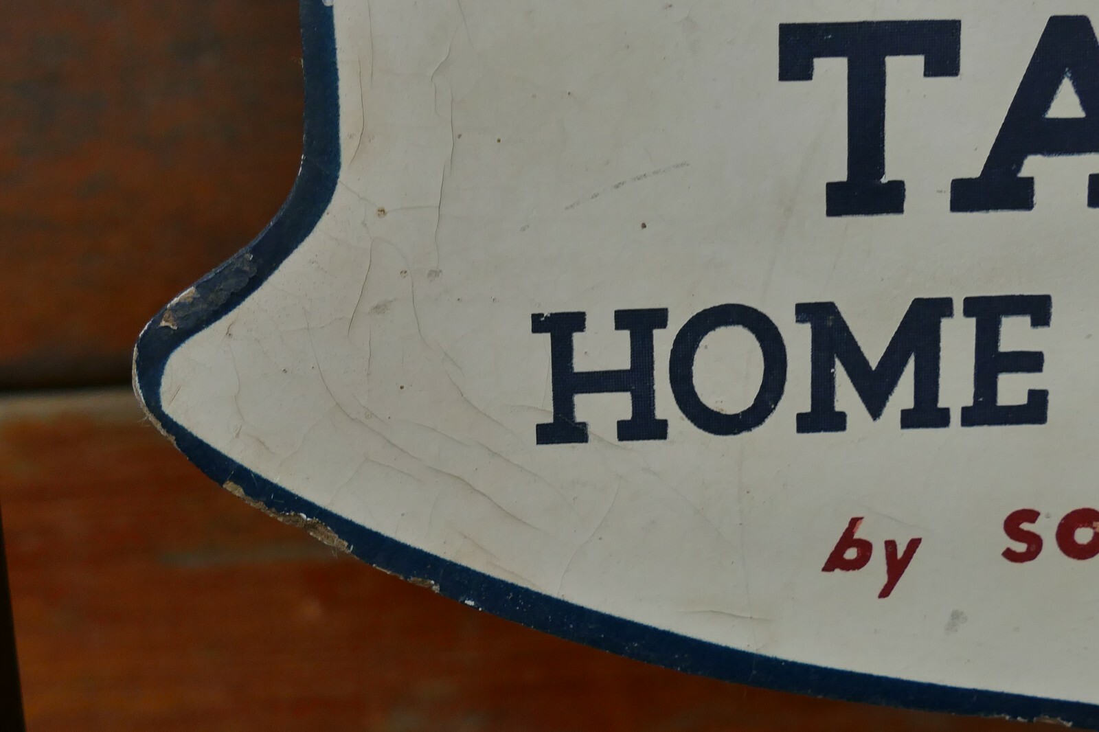 RARE Vintage Original MobilOil Mobil Tavern Products Wood Sign w/ Stand Display