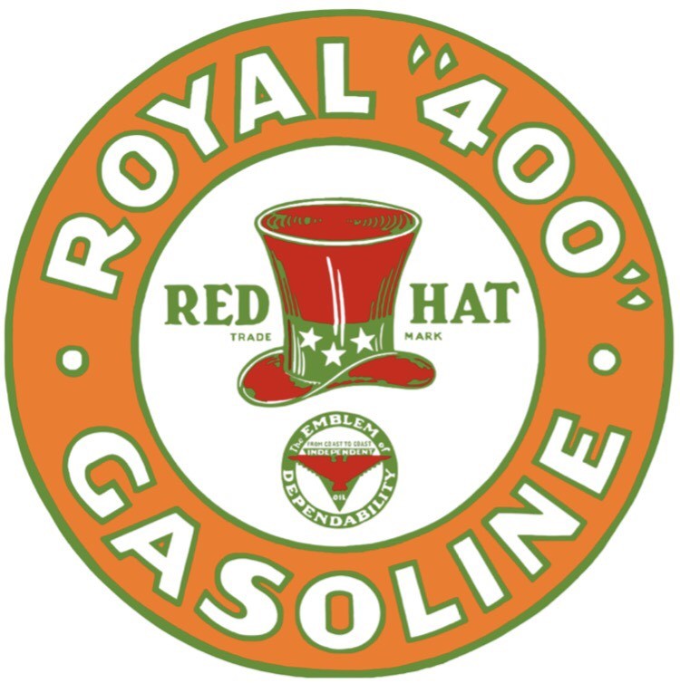 Red Hat Royal 400 gasoline Green vintage round metal sign reproduction