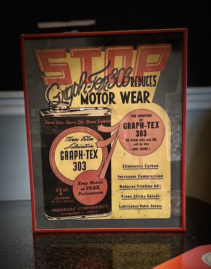 Graph-Tex 303 Motor Oil Additive Advertising Cardstock Piece Gas & Oil