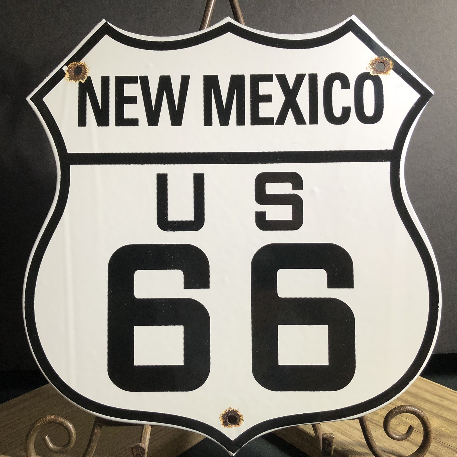 VINTAGE NEW MEXICO U.S. US ROUTE 66 HIGHWAY ROAD PHILLIPS PORCELAIN SIGN