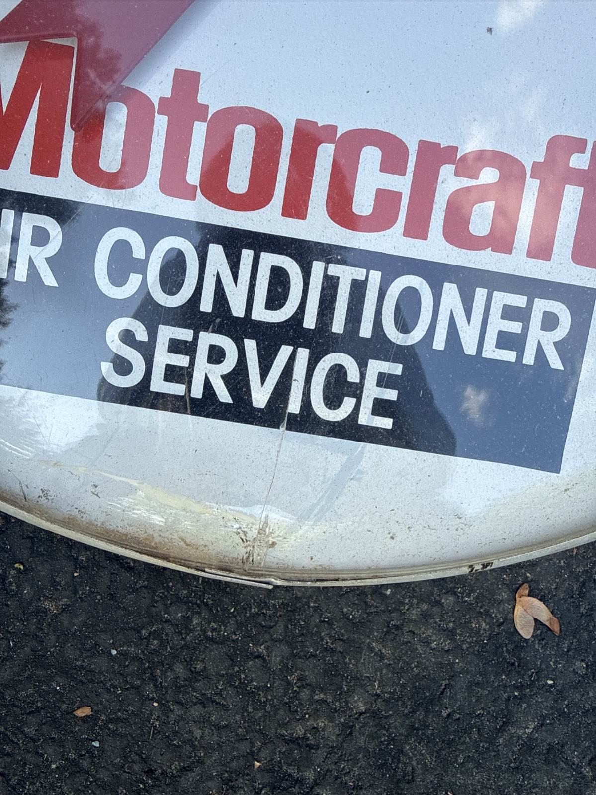 18” MOTORCRAFT AIR CONDITIONER SERVICE FORD GAS OIL THERMOMETER SIGN
