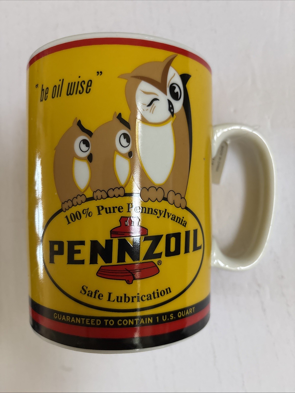 PENNZOIL Motor Oil Coffee Mug 32 Oz 1 Quart Jumbo Oversize Open Roads Brands