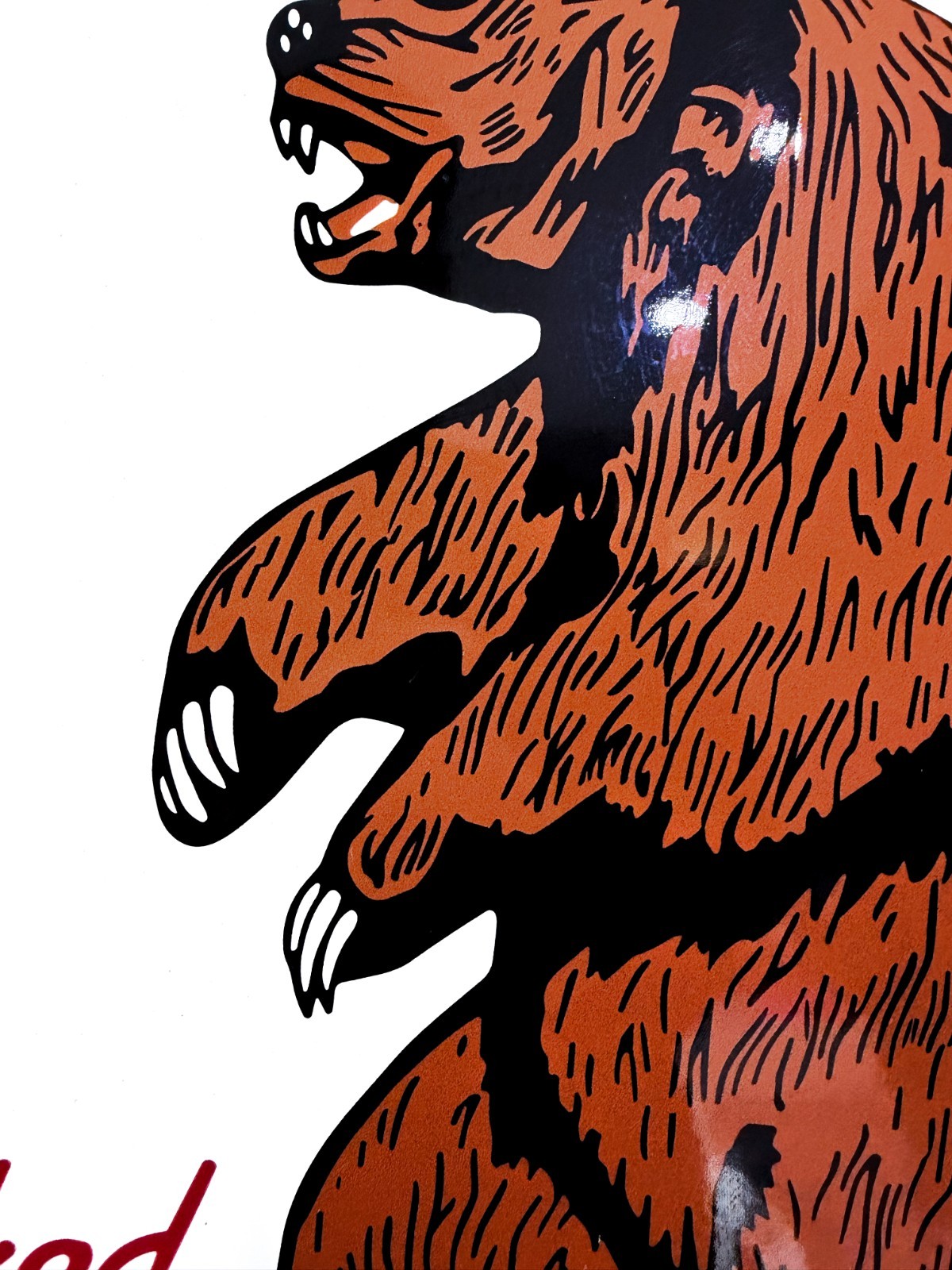 Vintage Bear Oil Company Grizzly Gasoline Heavy Metal Sign – 19.7″ (50cm)