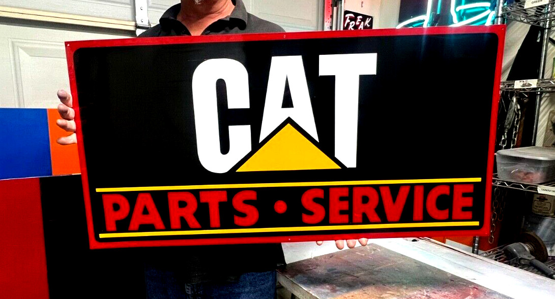 LG. 18X36 HAND PAINTED Caterpillar Cat Parts Service Engine Equipment METAL SIGN