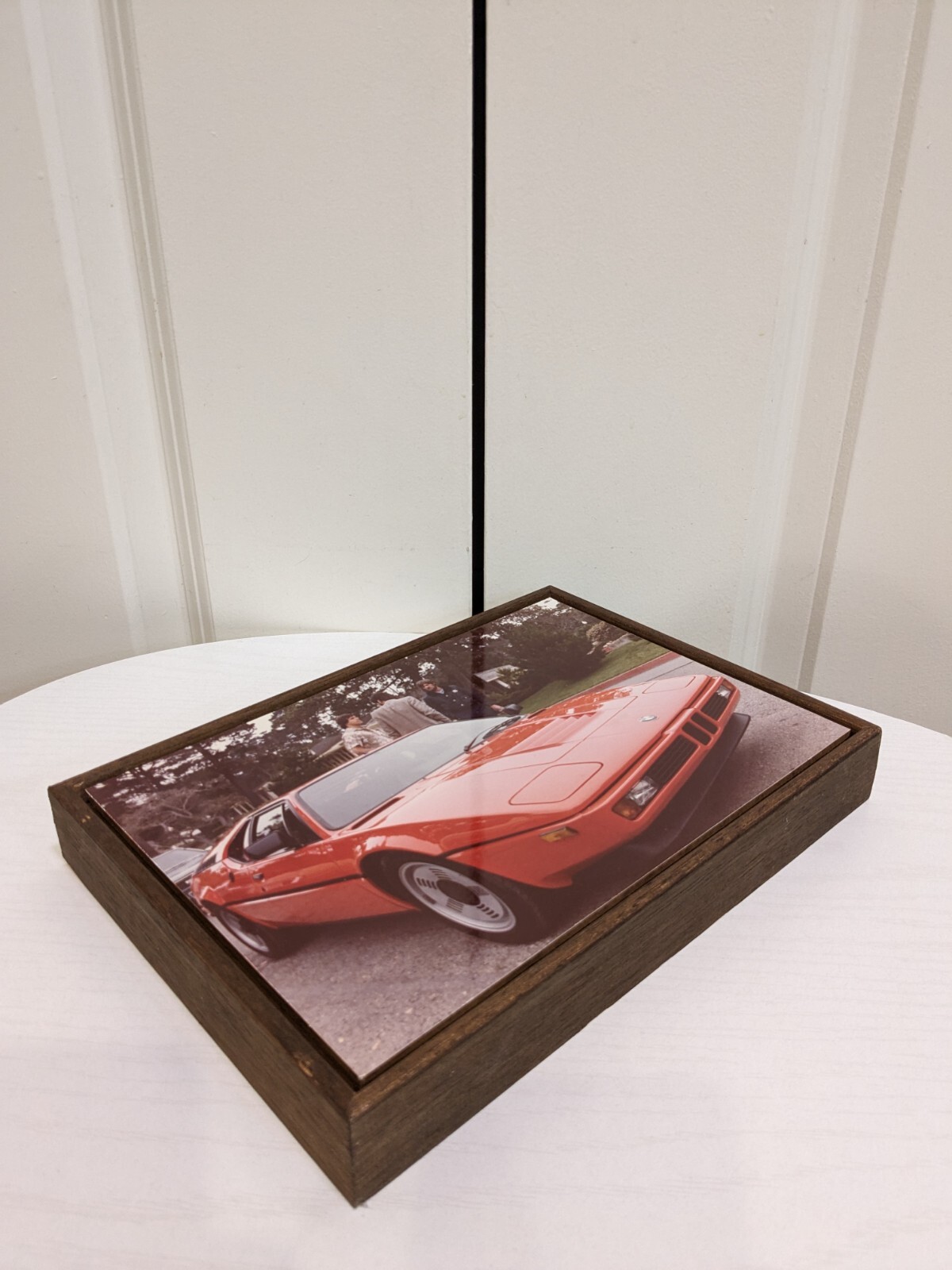 BMW VINTAGE M1 WOOD FRAMED PICTURE PHOTO E26 RARE