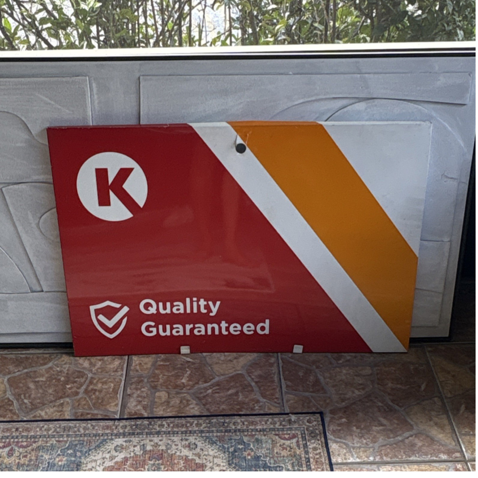 Circle K Quality Guaranteed Gas & Oil Advertising Sign Red White Orange