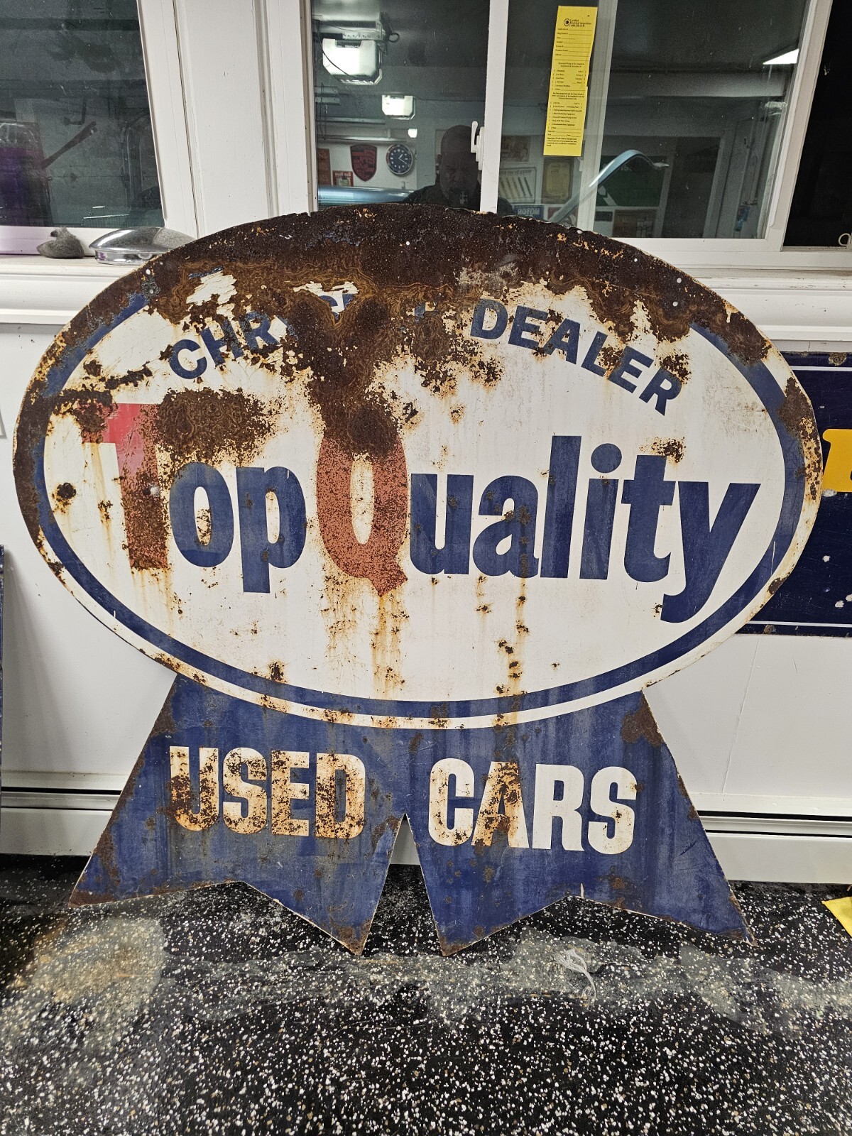 Rare 1940s Chrysler Porcelain Sign 5×6 Foot