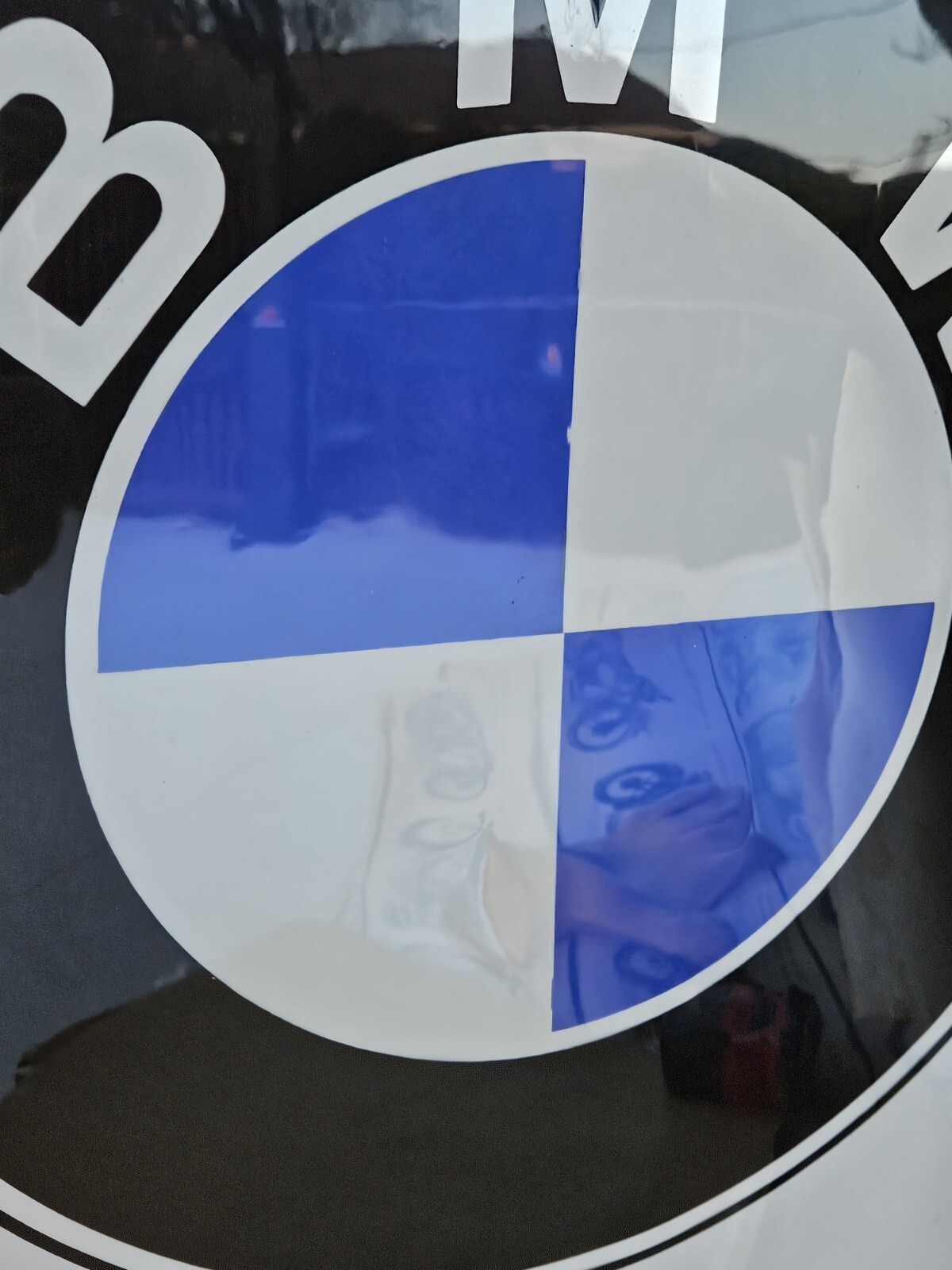 Vintage BMW Dealer Sign Mounted Transparency 24 1/4″ x 23 1/4″