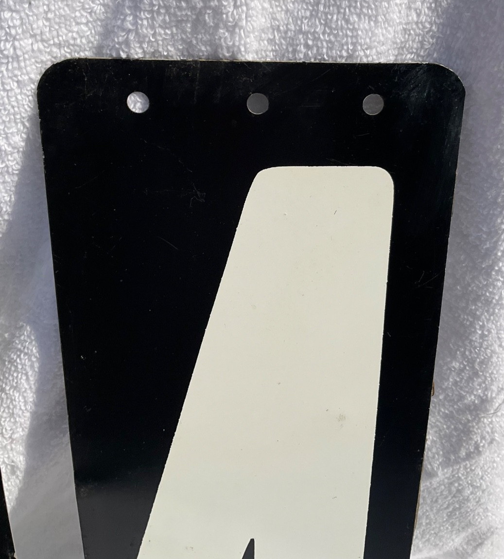 LOT OF 3 VINTAGE METAL GAS STATION PRICE NUMBER TIN SIGN CARD DOUBLE SIDED