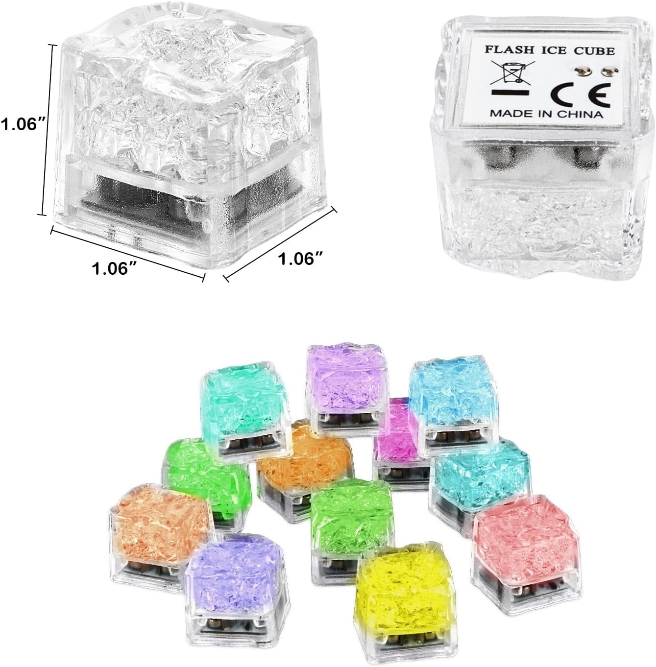Rechargeable LED Ice Cubes – Food-Grade Party Lights for Festive Fun