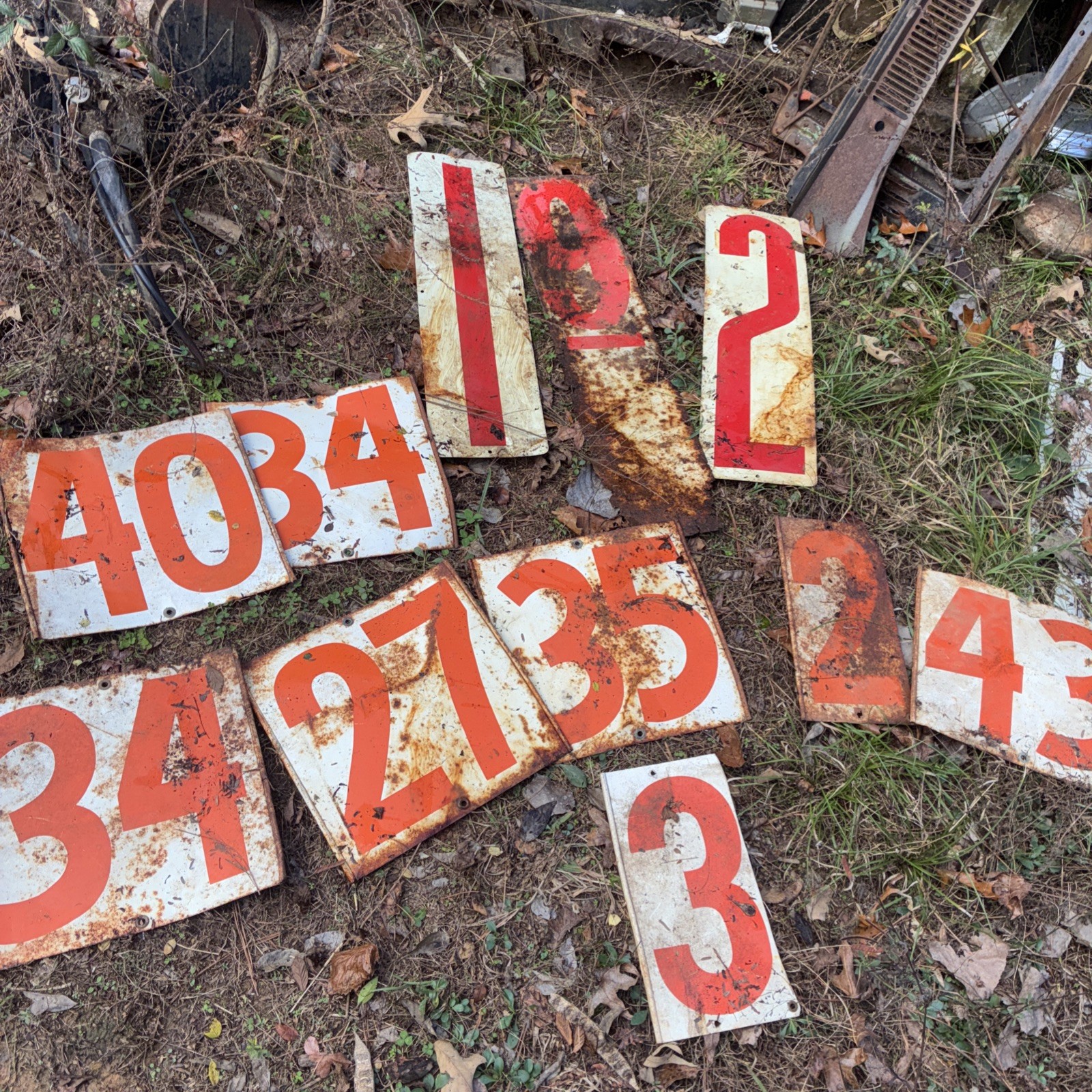 11 Vintage Metal/Gas Service Station PRICE DISPLAY NUMBERS two sided