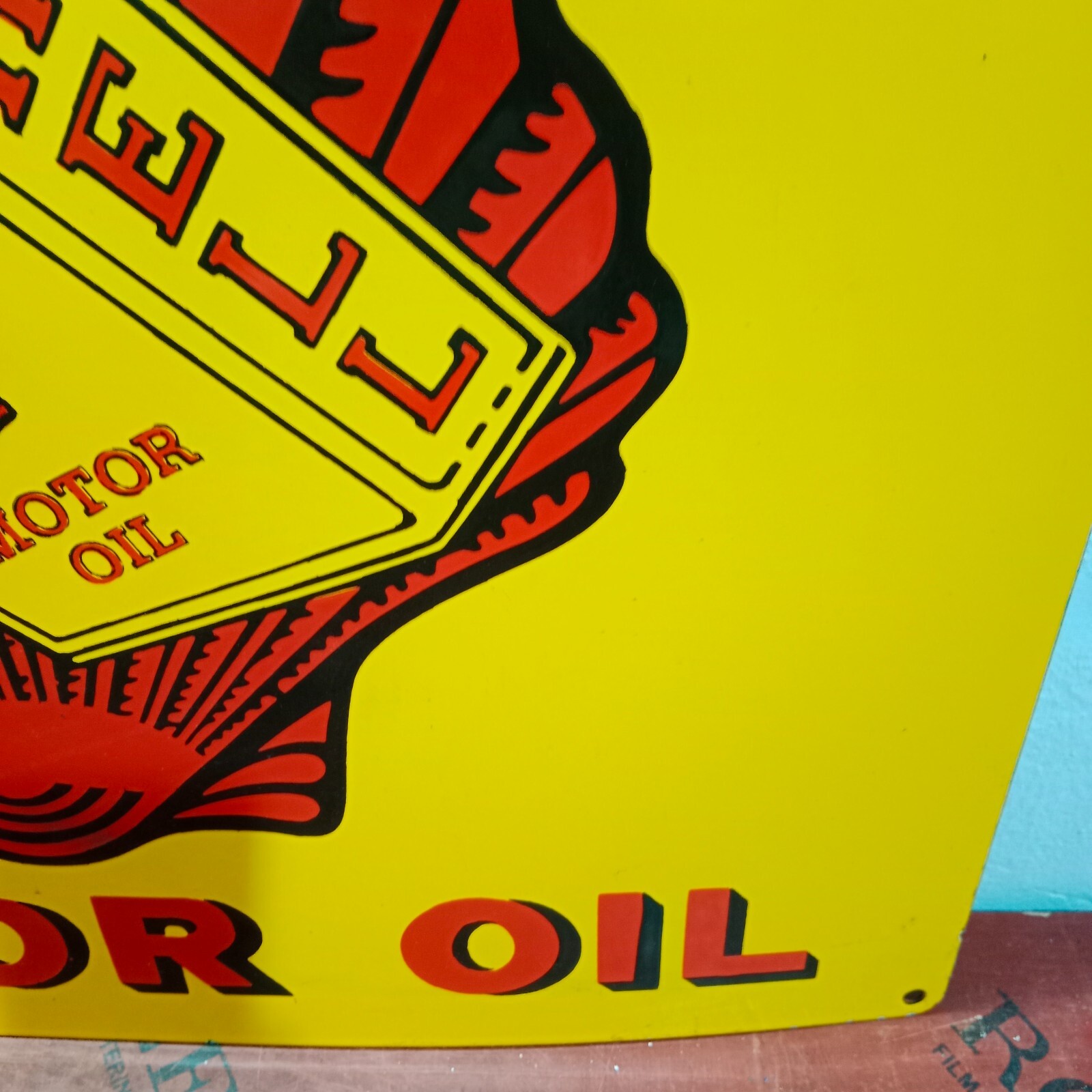 Shell motor Oils Porcelain Enamel Sign 24 x 24 Inches 1 Sided