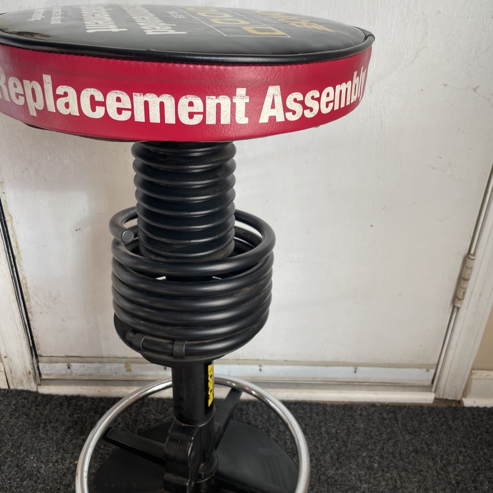 Unique Vintage Seat Garage Counter MONROE SHOCK BarStool or Mancave