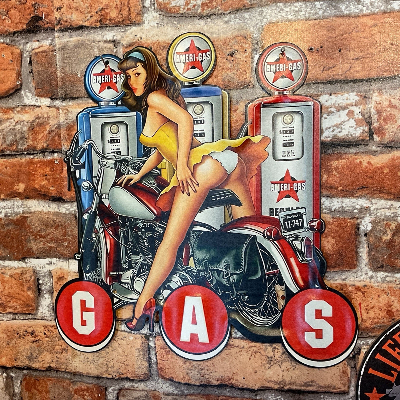 Large 12″x12″ High Quality Gas Pump Tin Sign…Ships Free!