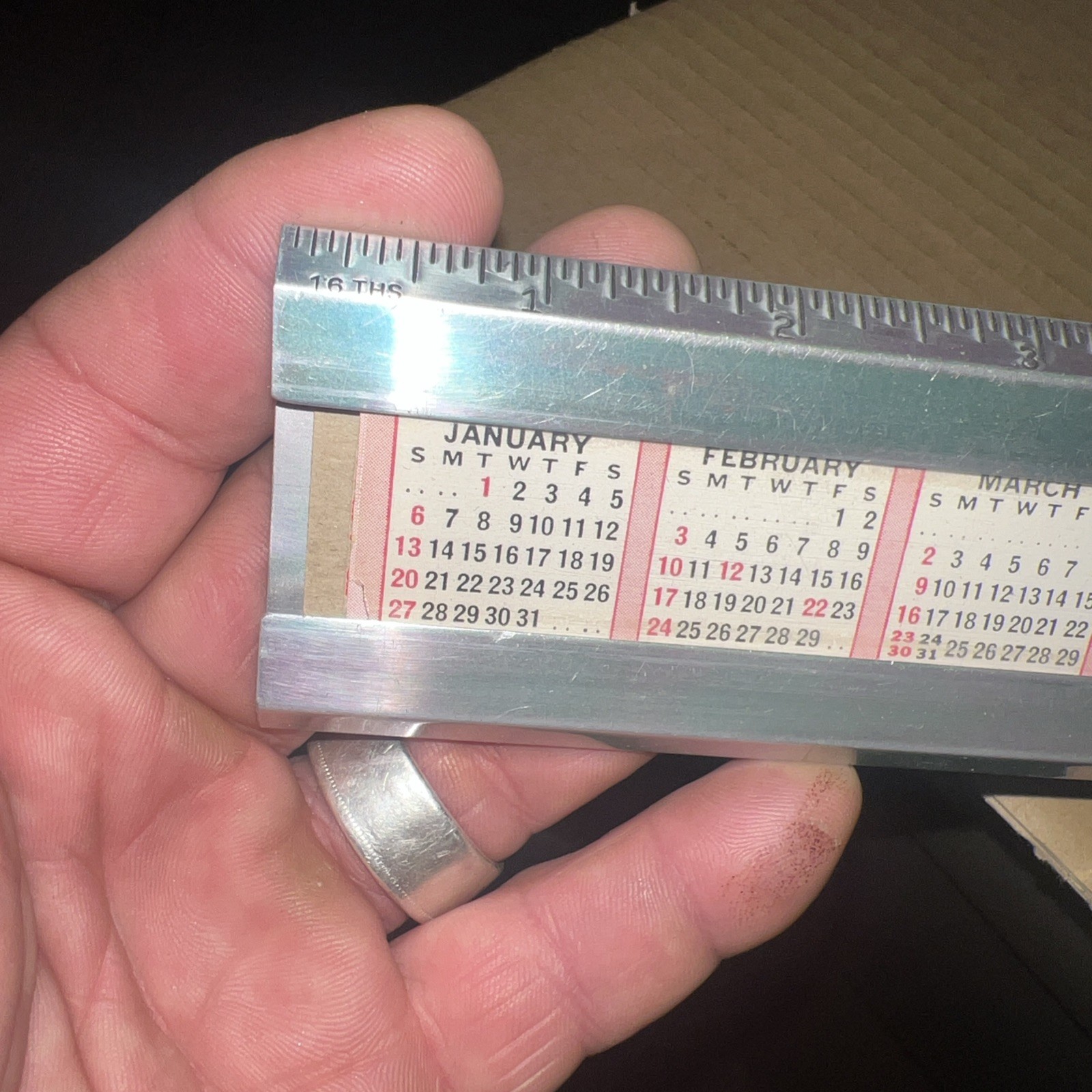 vintage tide water associated oil company desk ruler & calendar 1952-56 – 14” L