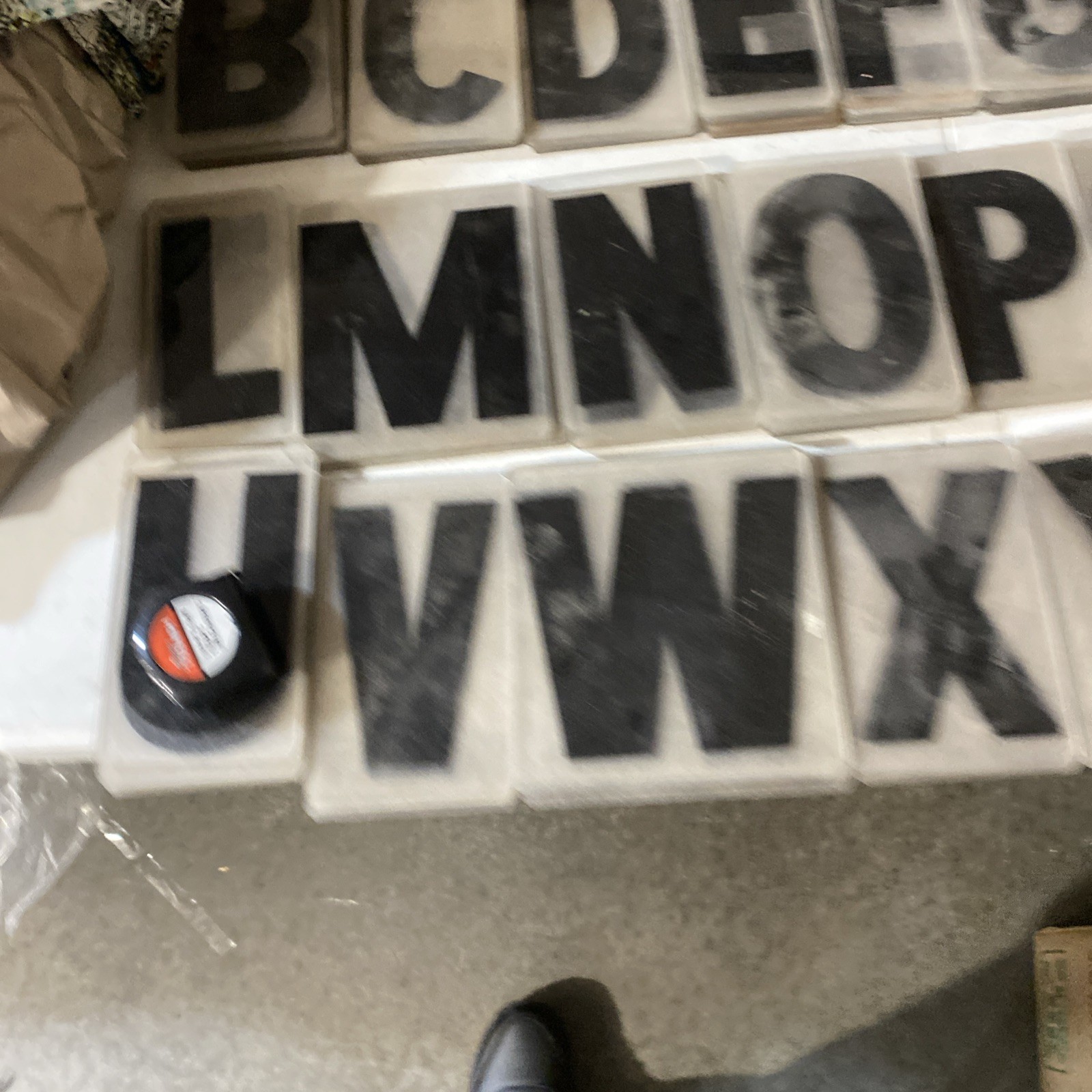 (125) vtg Zip 7 “tall clear acrylic background w/ black letters for marquee sign