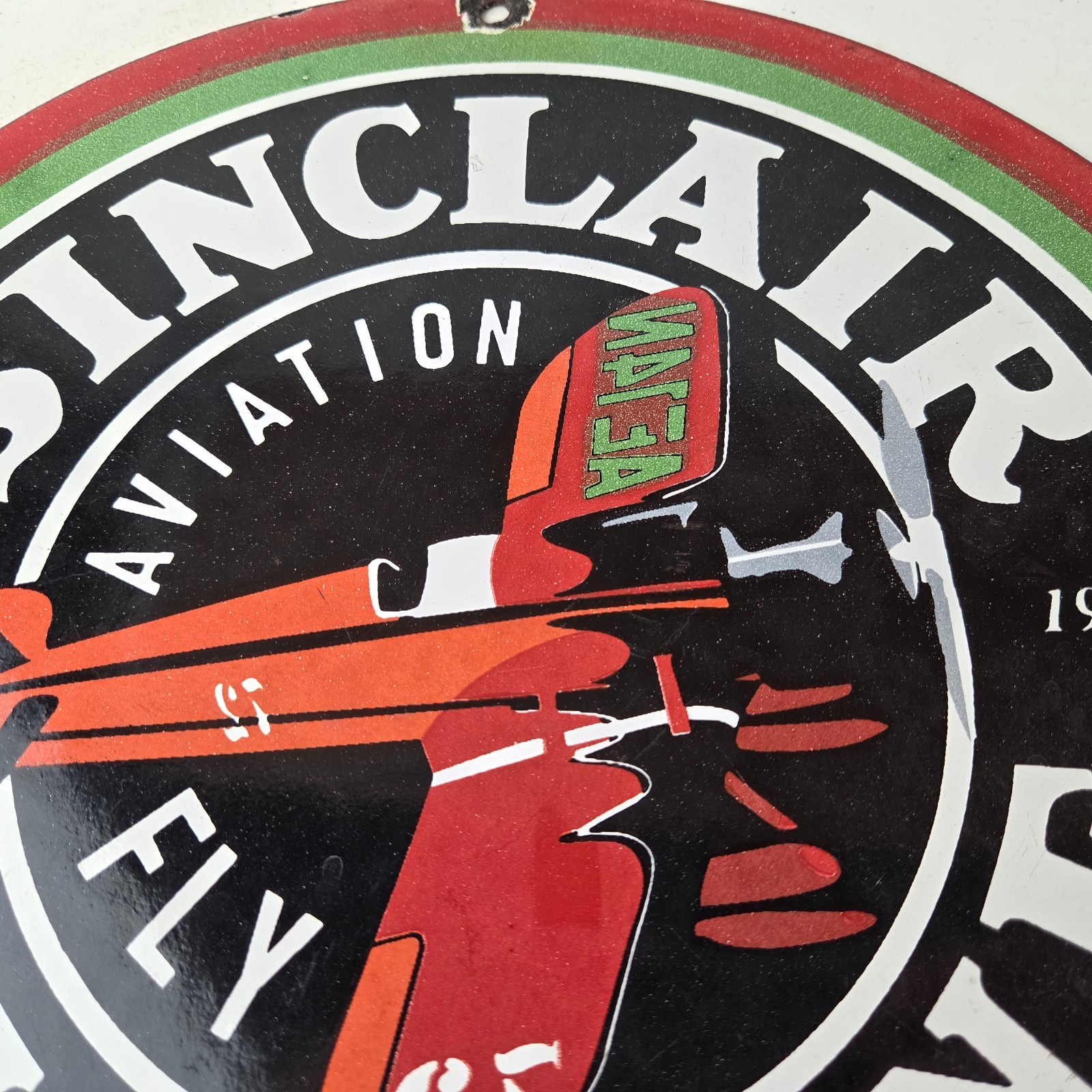 Vintage Sinclair Gasoline Sign – Airplane Porcelain Gas Pump Sign