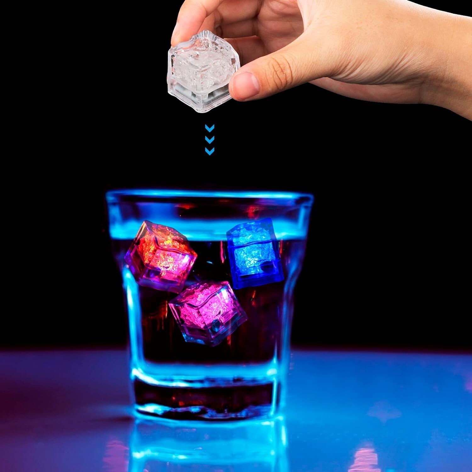 Rechargeable LED Ice Cubes – Food-Grade Party Lights for Festive Fun